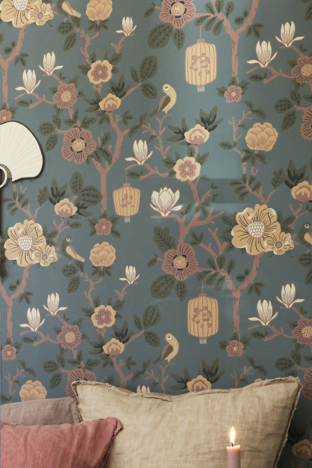 Tapete Tokyo Tea - Moonlight Pine Green-Blue