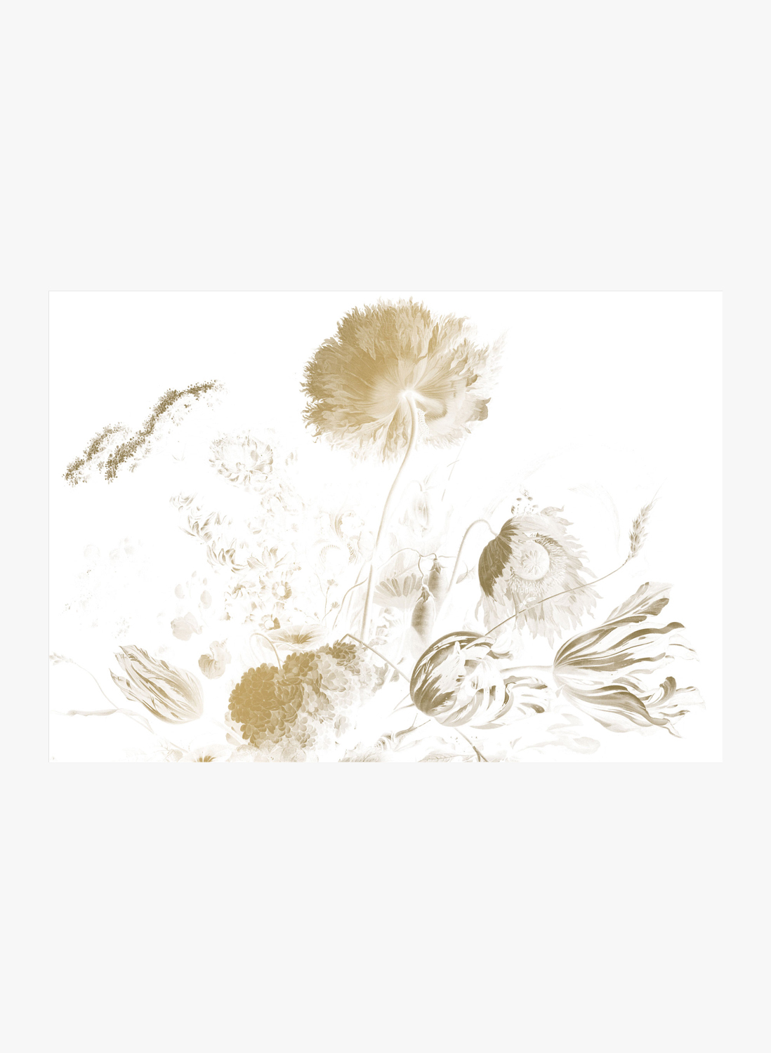 Wandbild Golden Age Flowers Gold 2 - XL