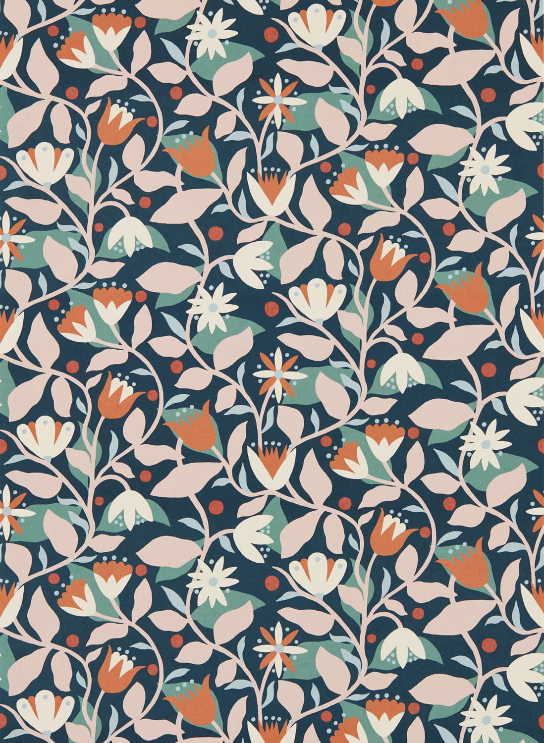 Tapete Dancing Daisies - Midnight