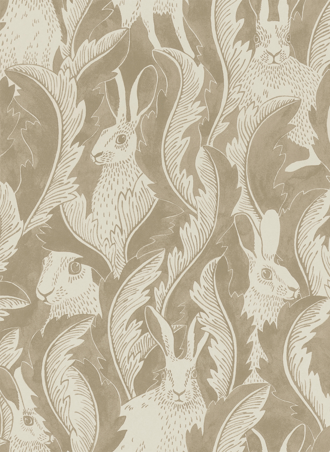 Tapete Hares in Hiding - Taupe