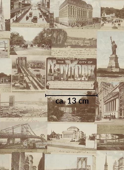 Tapete New York Postcard - Sepia
