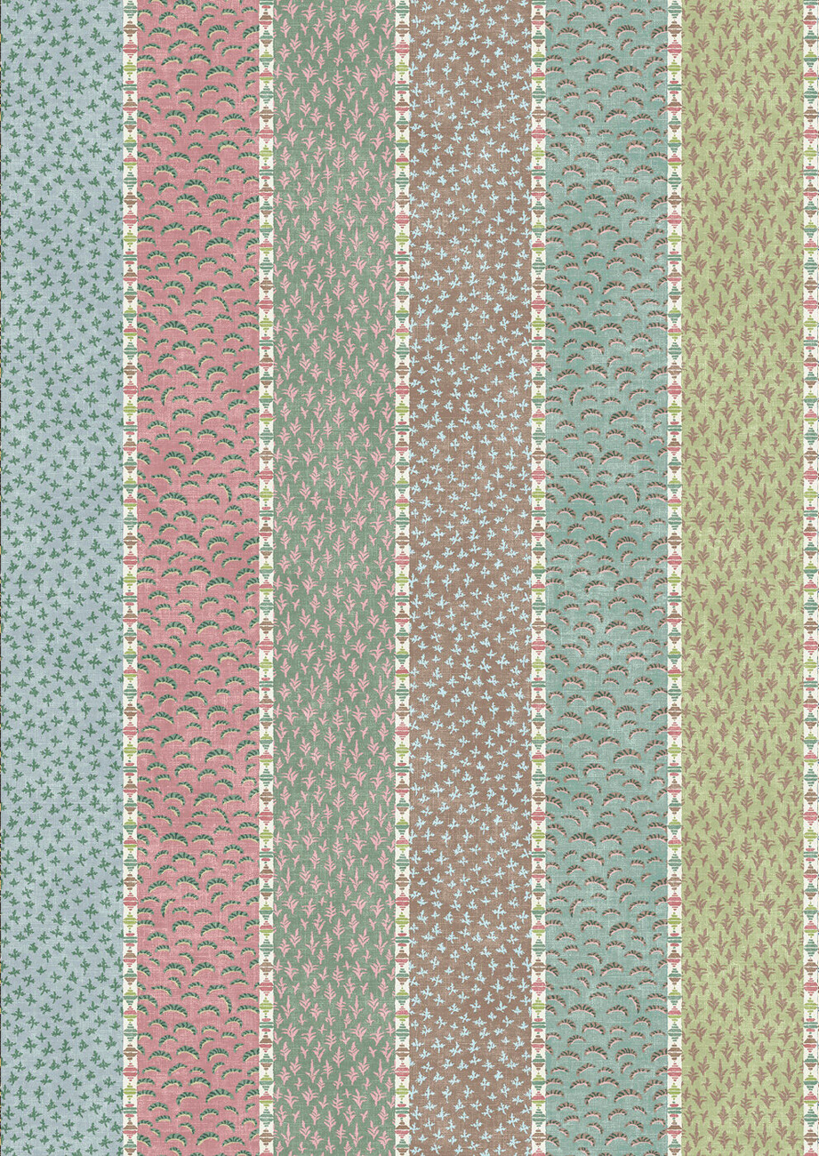 Fabric Asha Stripe - Pistachio Rose