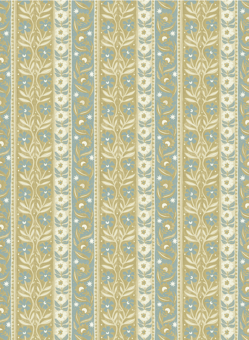 Papier peint Arber Stripe - Yellow and Aqua