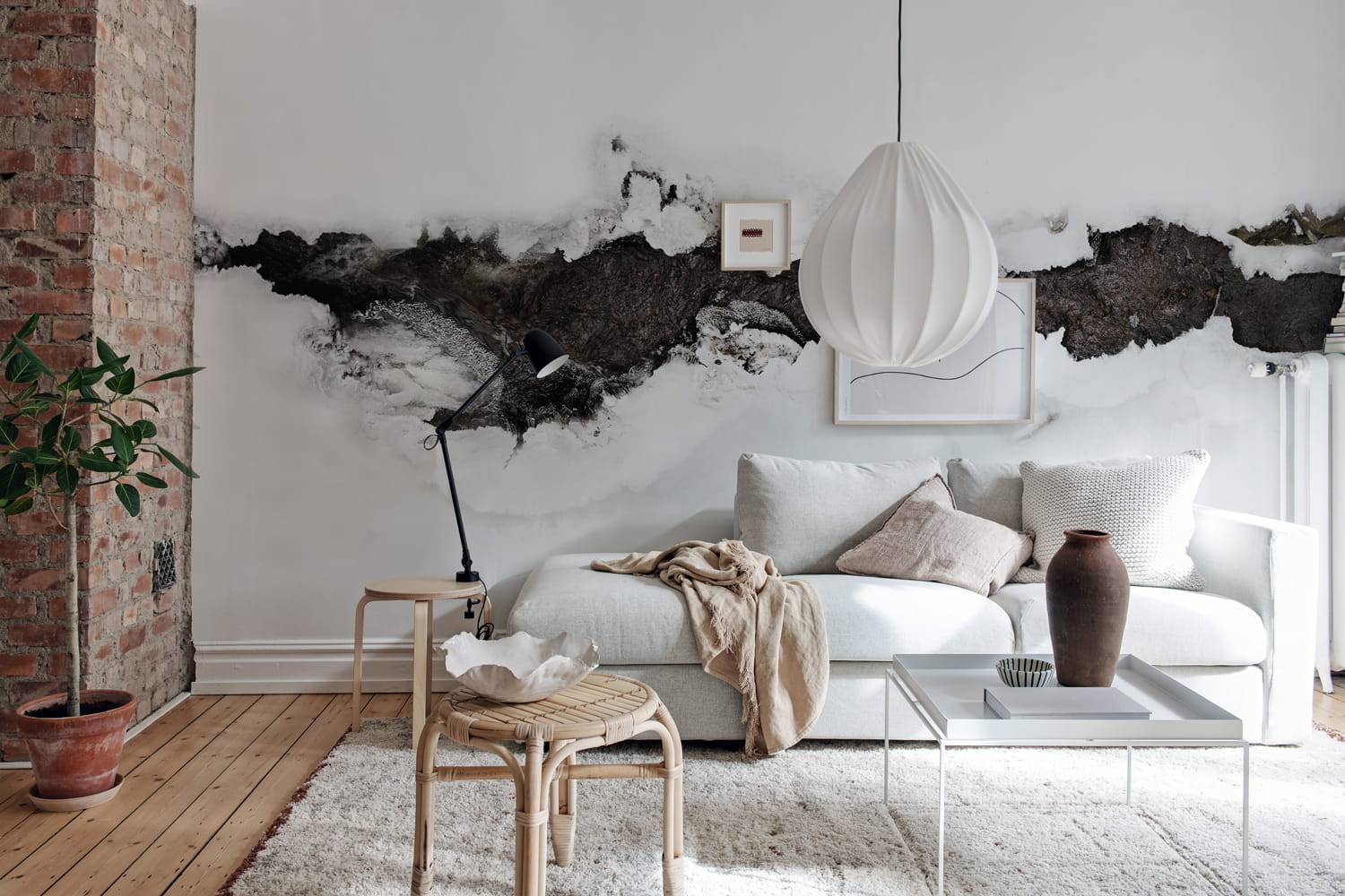 Wandbild River - Graphite