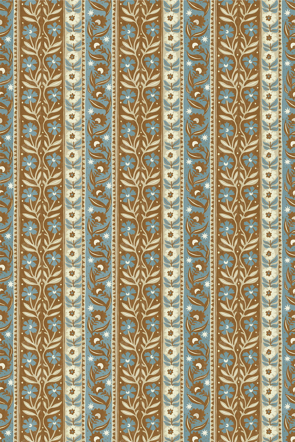 Papier peint Arber Stripe - Brown and Blue
