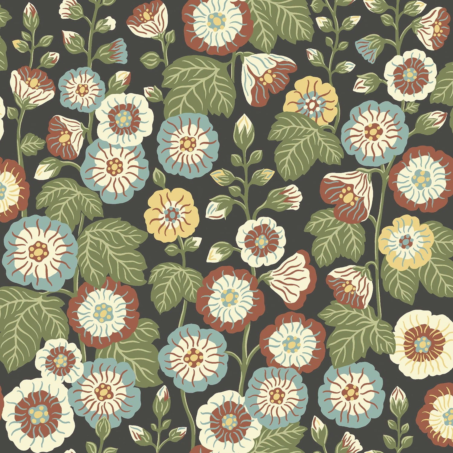 Tapete Happy Hollyhocks - 9173