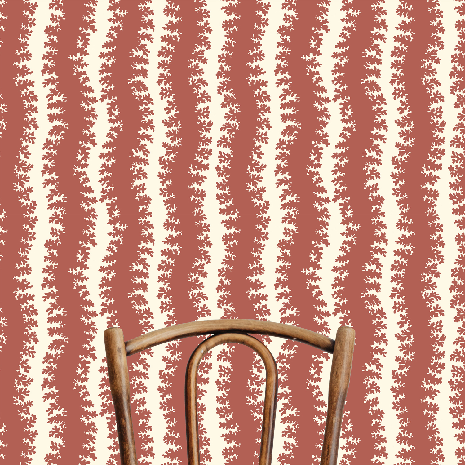 Tapete Elkhorn Stripe - Red Toppings/ Clarke White
