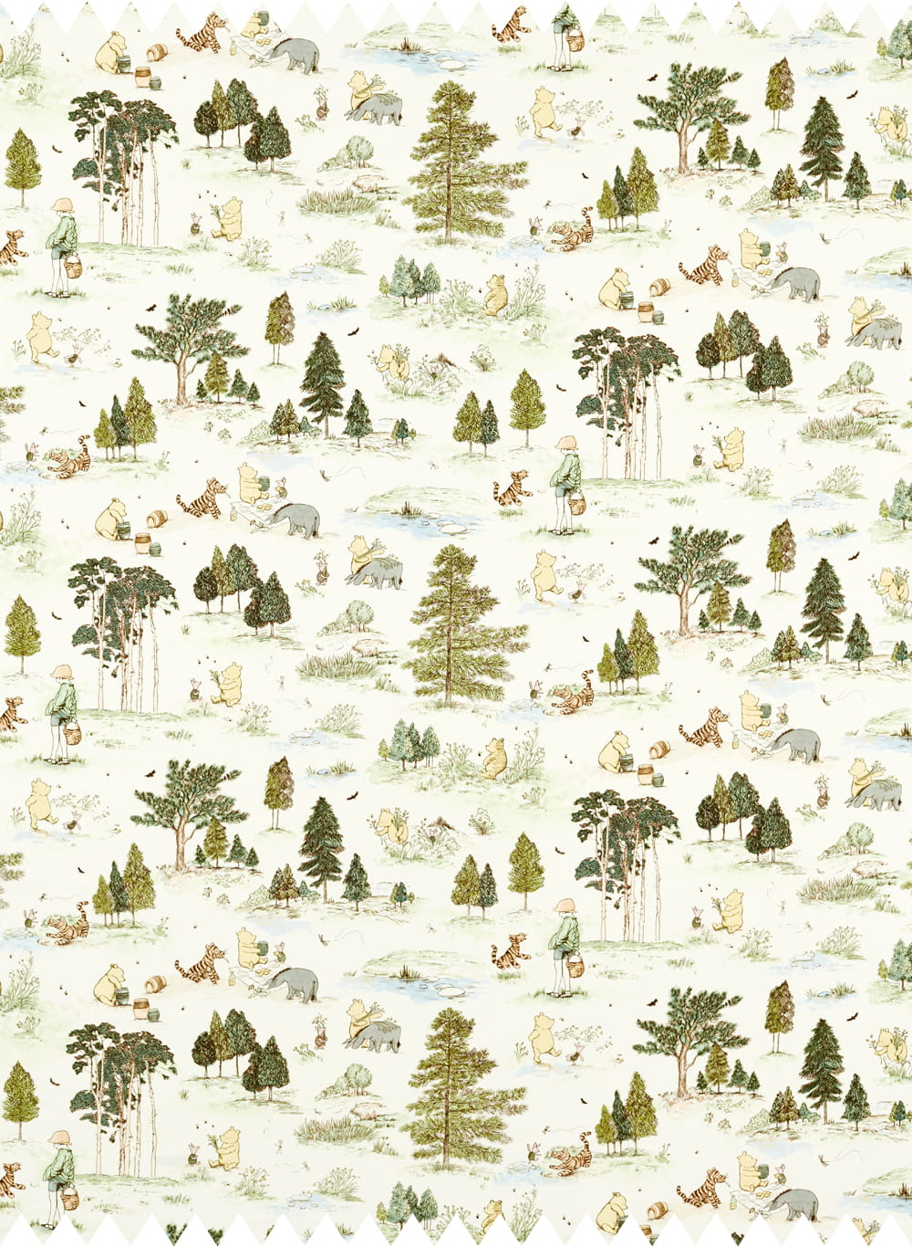 Stoff Winnie the Pooh - Macaron Green