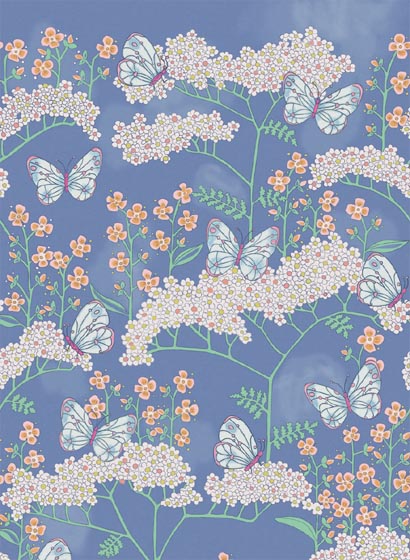Tapete Butterflies and Flowers - 383620