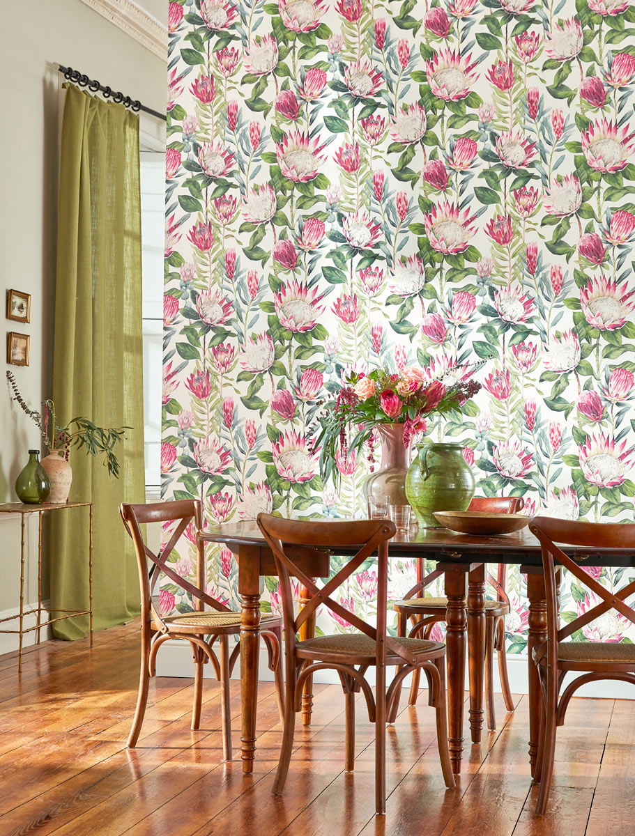 Tapete King Protea - Rhodera/ Cream