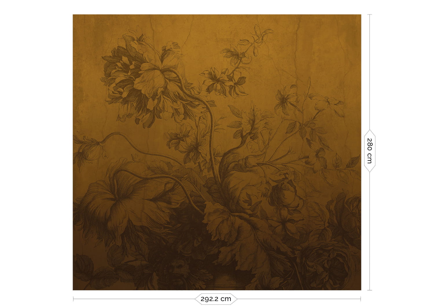 Wandbild Gradient Flowers Uyterlinde - Ocher 292 cm