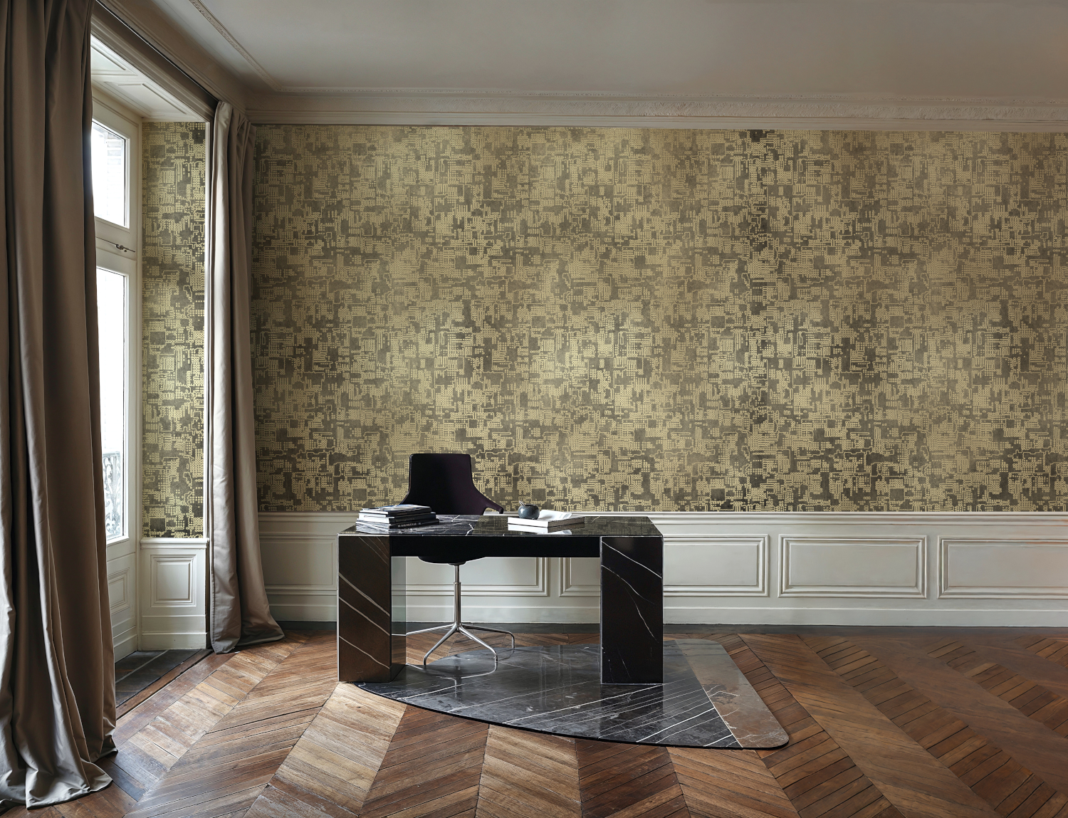 Wandbild Chipset - Gold