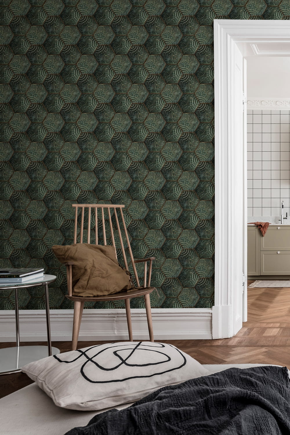 Tapete Hexagon Tiles - Emerald
