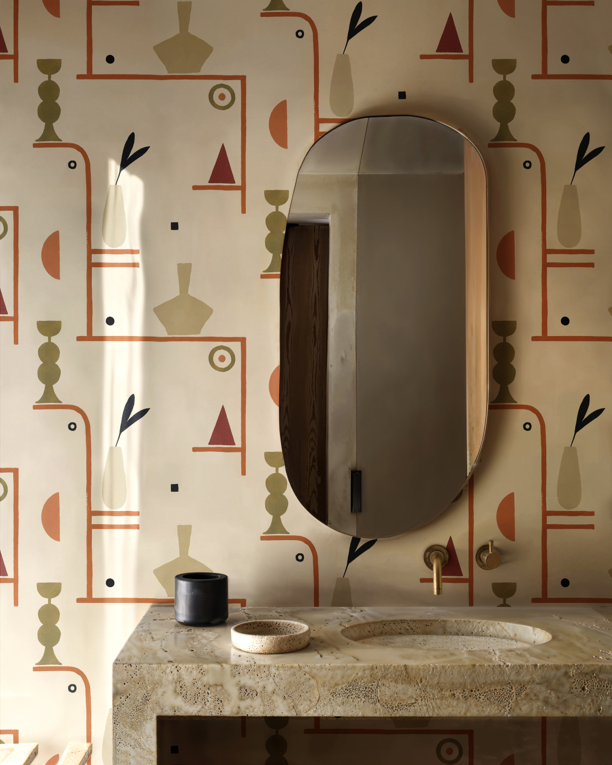 Tapete Archaeological Forms - Beige