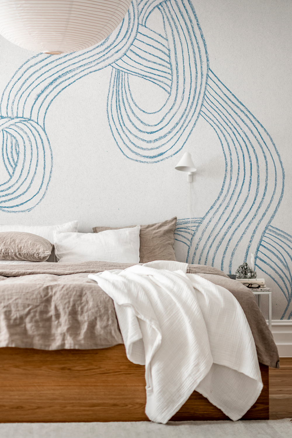 Wandbild Stripes - Light Blue