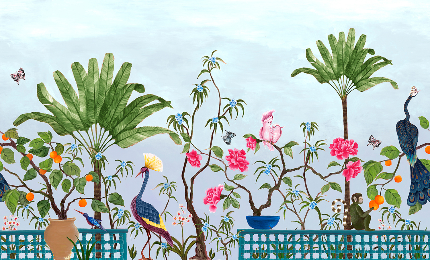 Wandbild Neo-Tea Garden - Blue