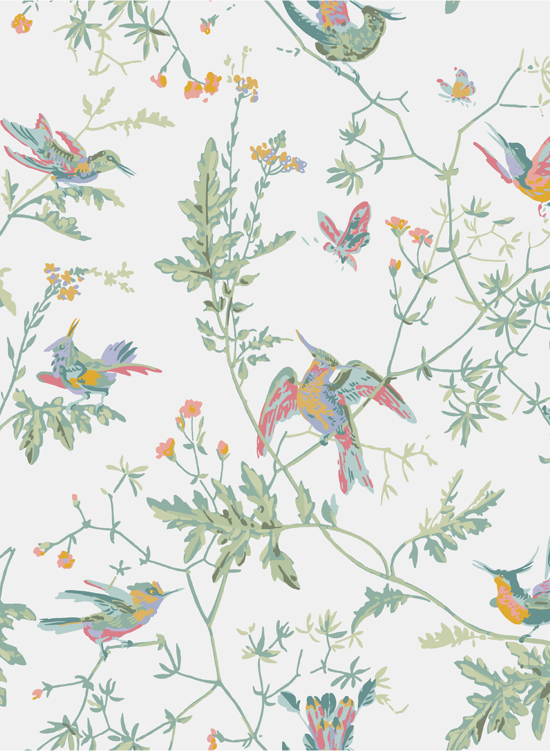 Tapete Hummingbirds - Pastel