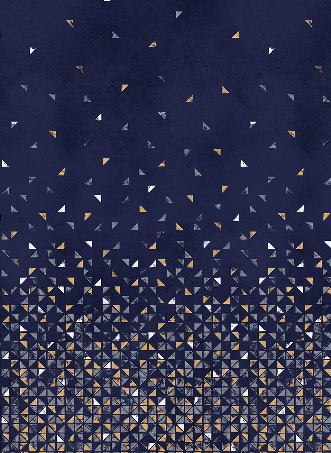 Papier peint panoramique Tangram Bleu Nuit - Panel B