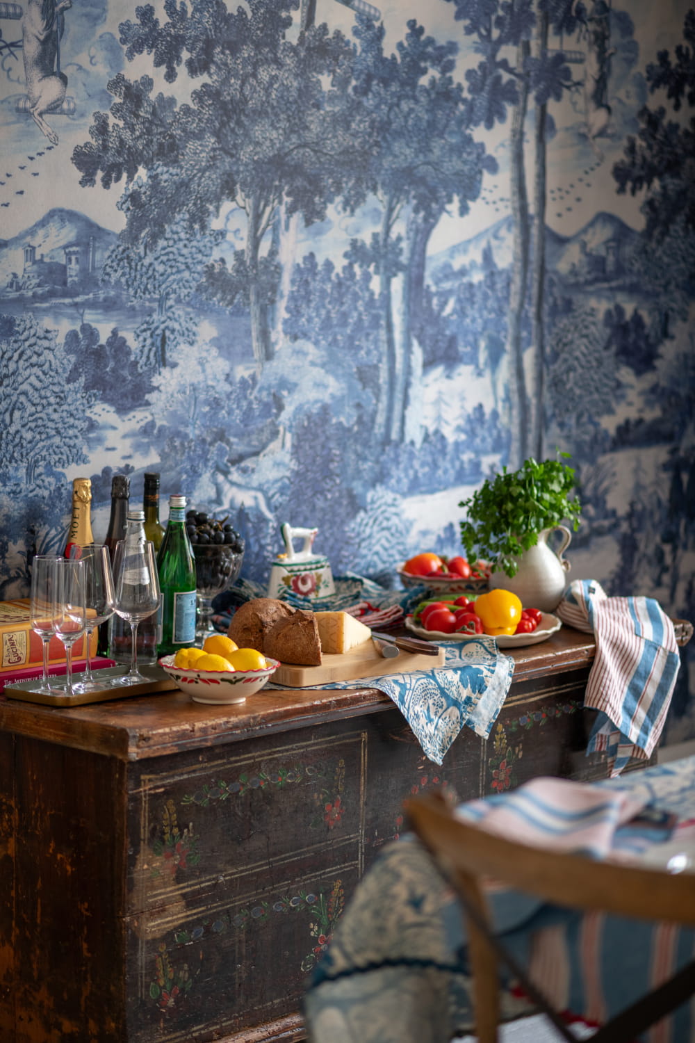 Wandbild Toile du Carpathians - Indigo