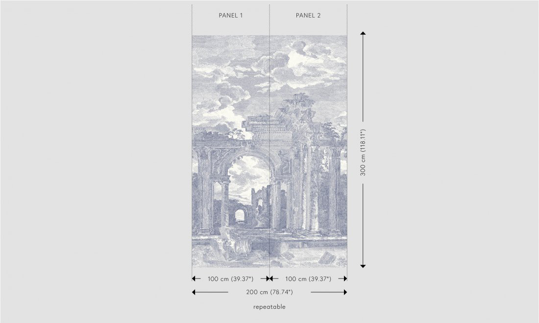 Wandbild Rovine - Denim Blue