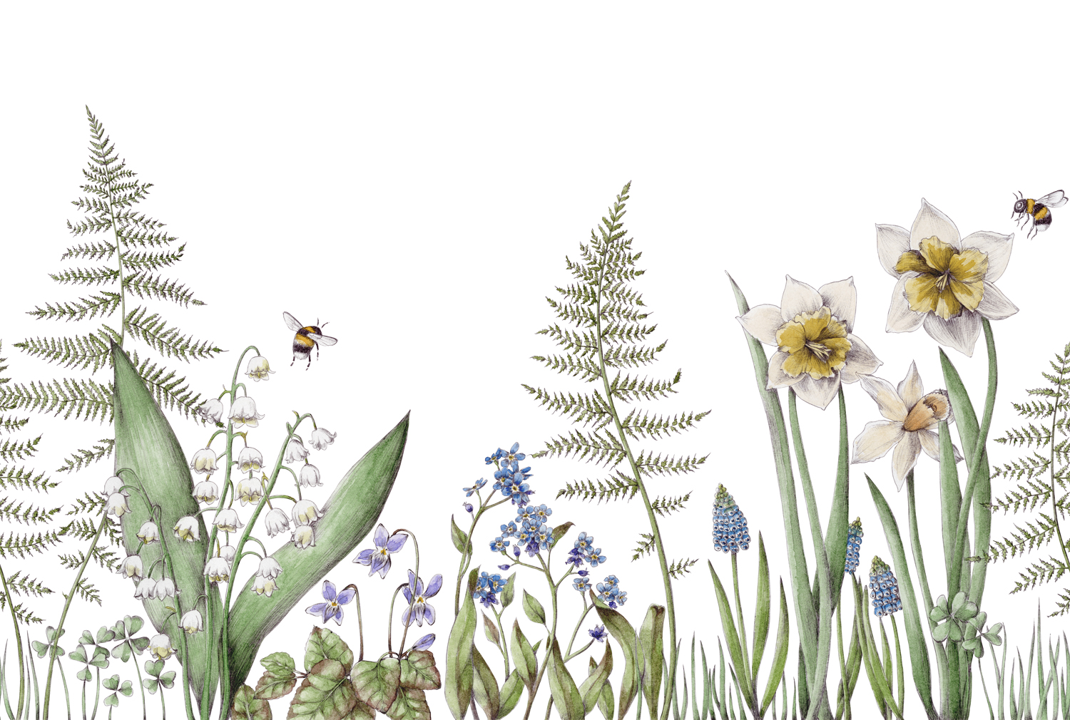 Wandbild Bumblebee - White