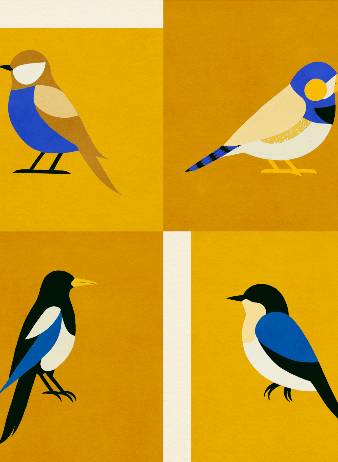 Tapete Like a Bird - Golden