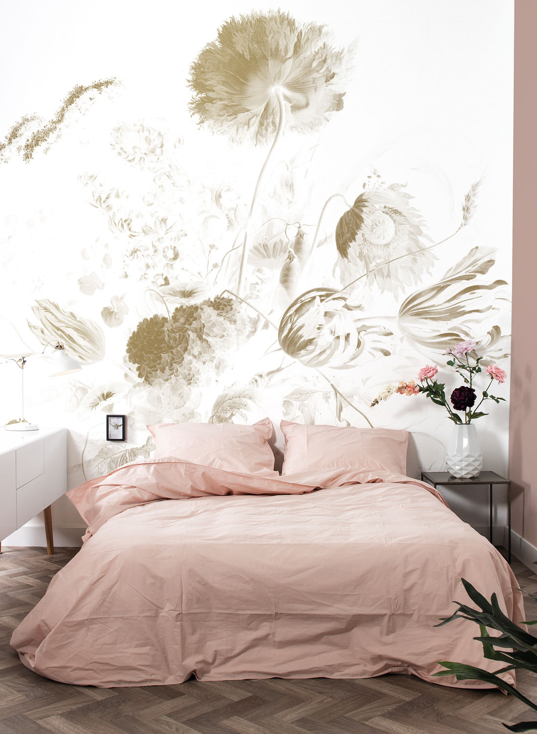 Wandbild Golden Age Flowers Gold 2