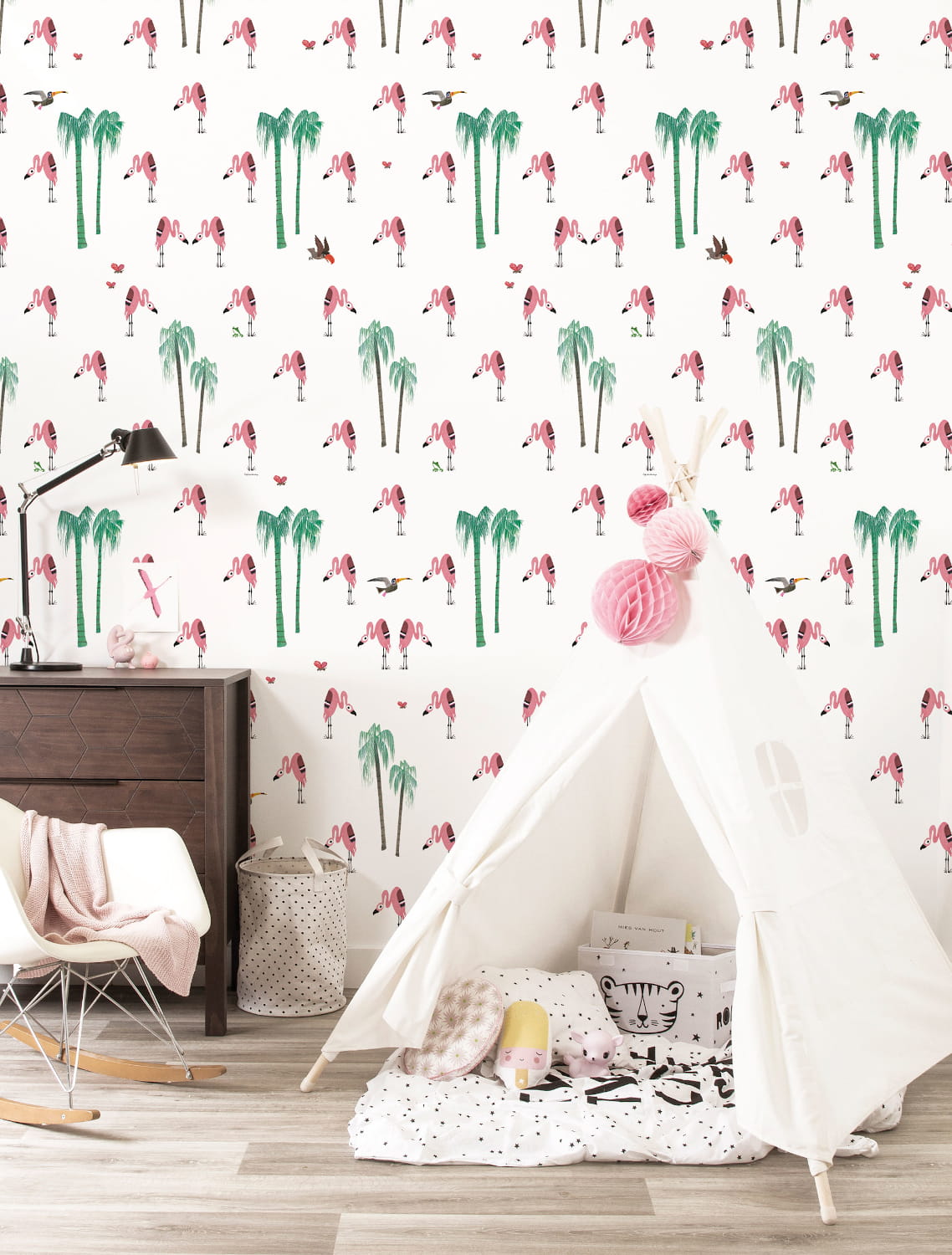 Tapete Flamingo - White