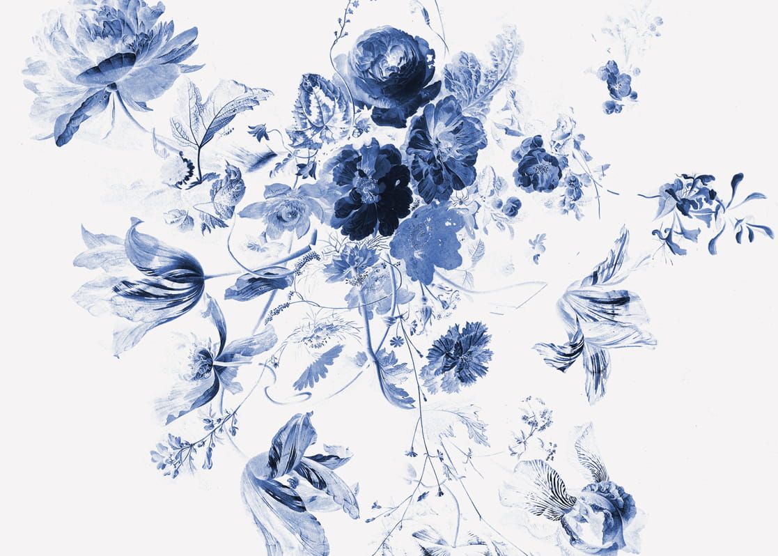 Papier peint panoramique Royal Blue Flowers 3 - Multicolor - 3.896m