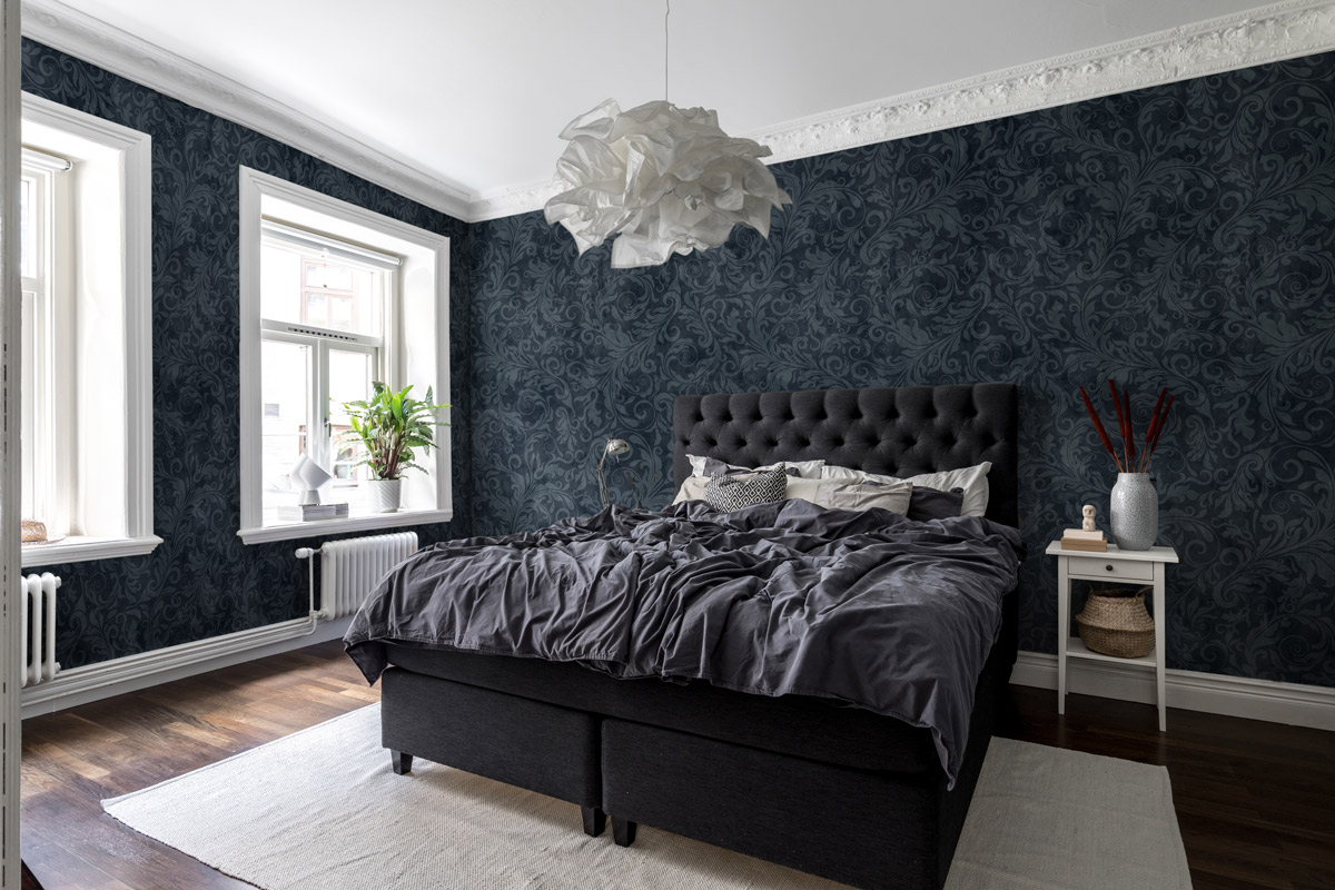Wandbild Twining Vines - Navy