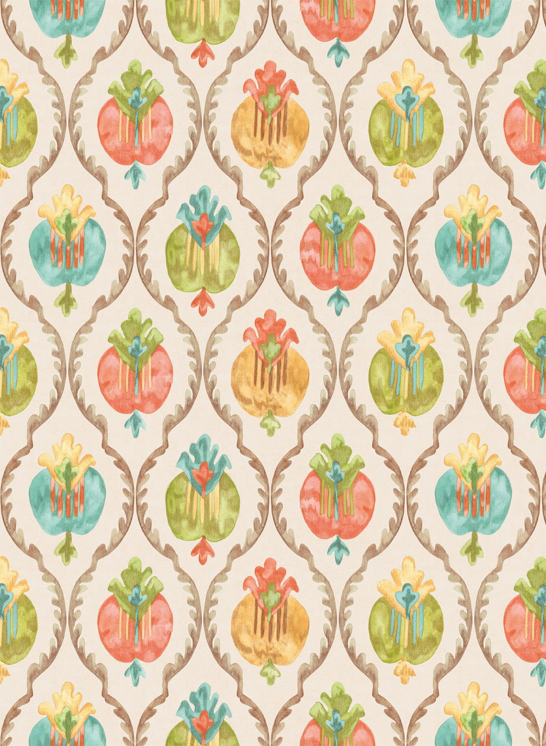 Tapete Mysore - Ivory/ Terracotta