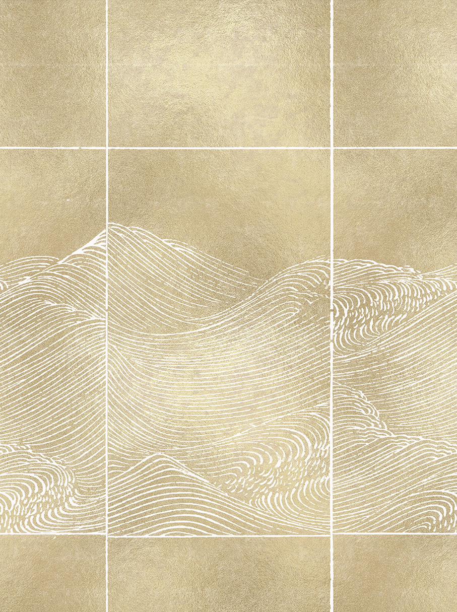 Wandbild Waves Metallics - Extra Gold