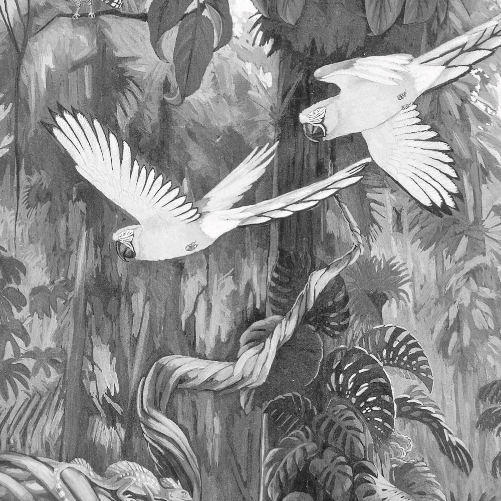 Wandbild Tropical Landscapes 3 Circle - BW - Ø 1,9m