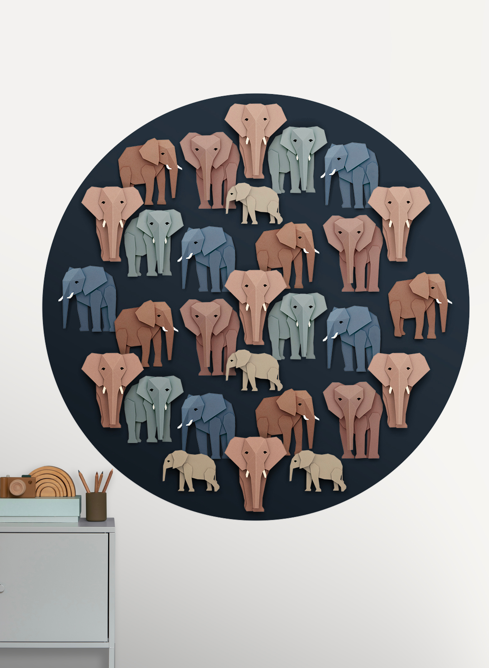 Wandbild Elephant Circle/ Olifanten Cirkel