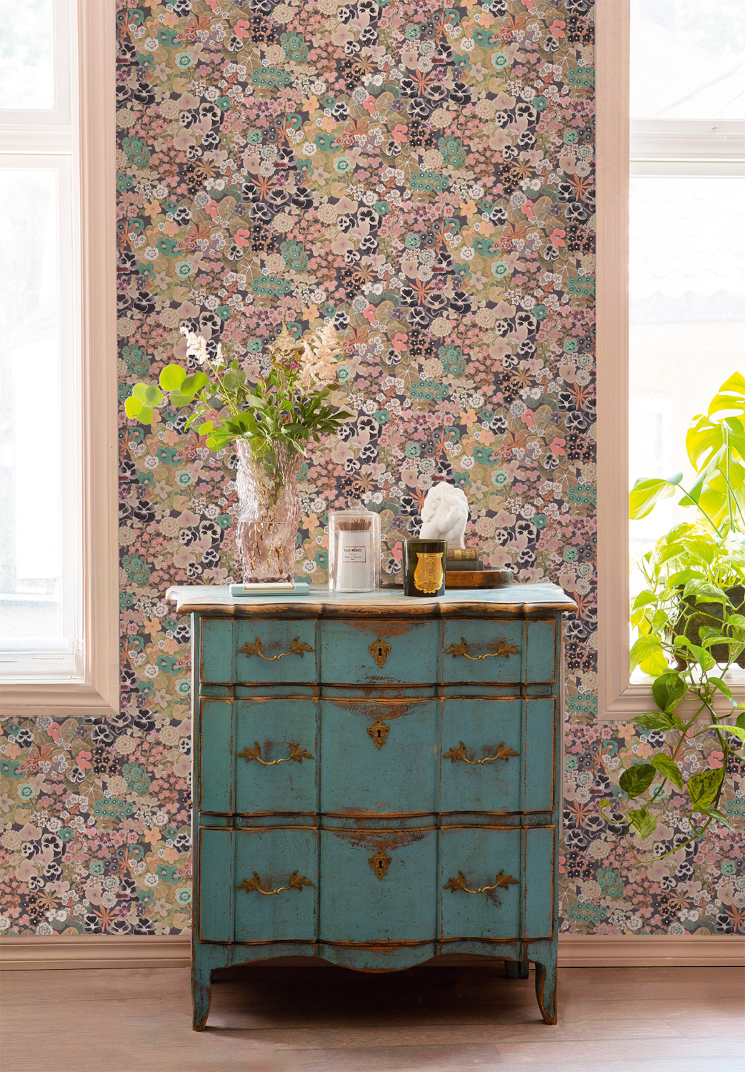 Tapete Champs Fleuris - Bois de Rose
