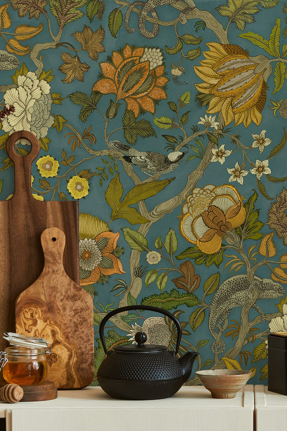 Tapete Chameleon Trail - Teal and Orange
