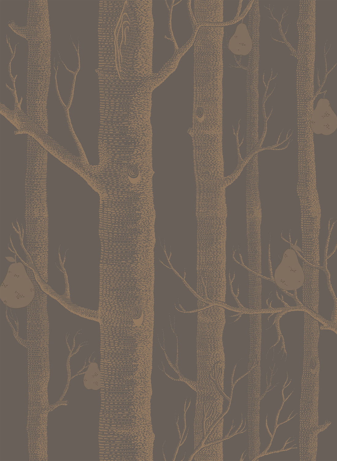 Tapete Woods & Pears - Charcoal/ Copper/ Bronze