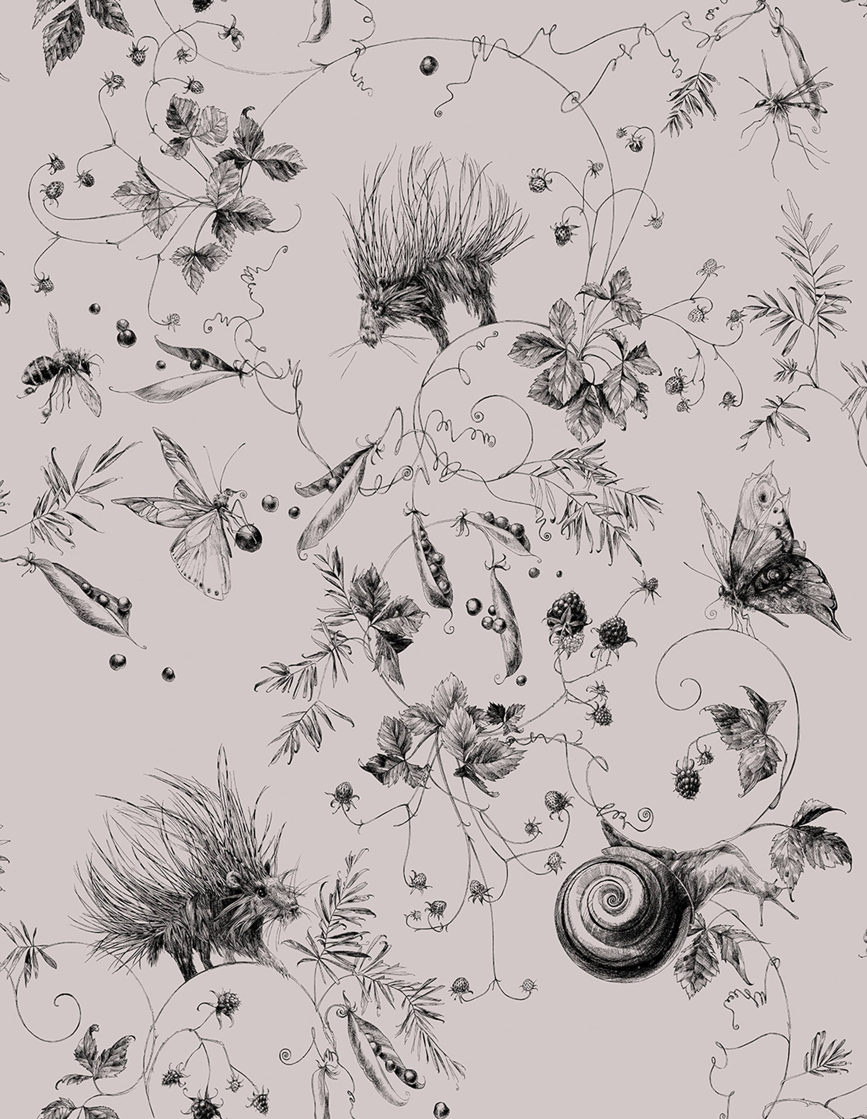 Tapete Jardin Les Arabesques - Taupe