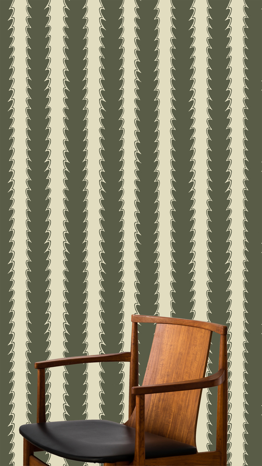 Tapete Scallop Stripe - Chaingate Green/ Maitland Green