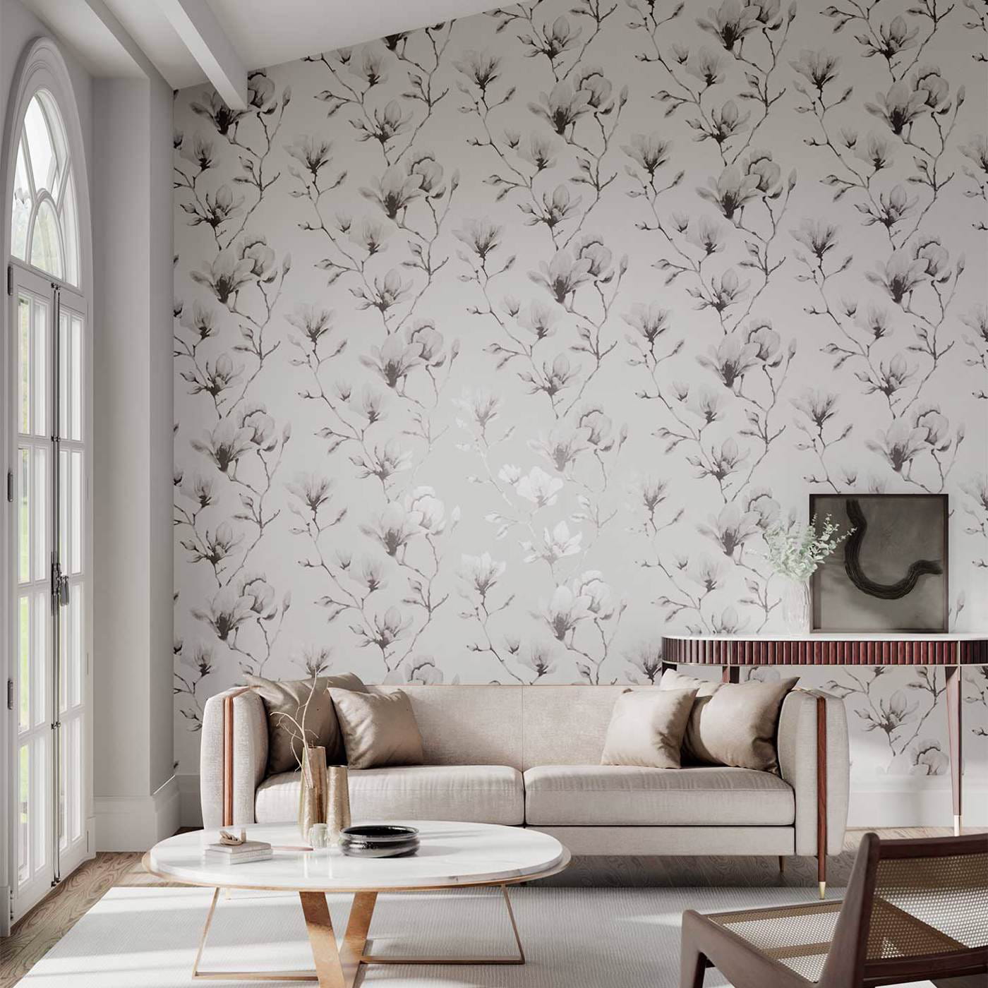 Tapete Lotus - Ivory/ Gilver