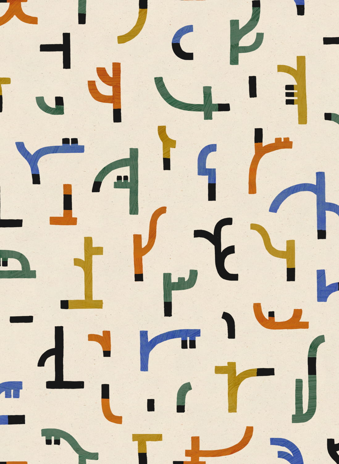 Tapete Tribal Tongue - White