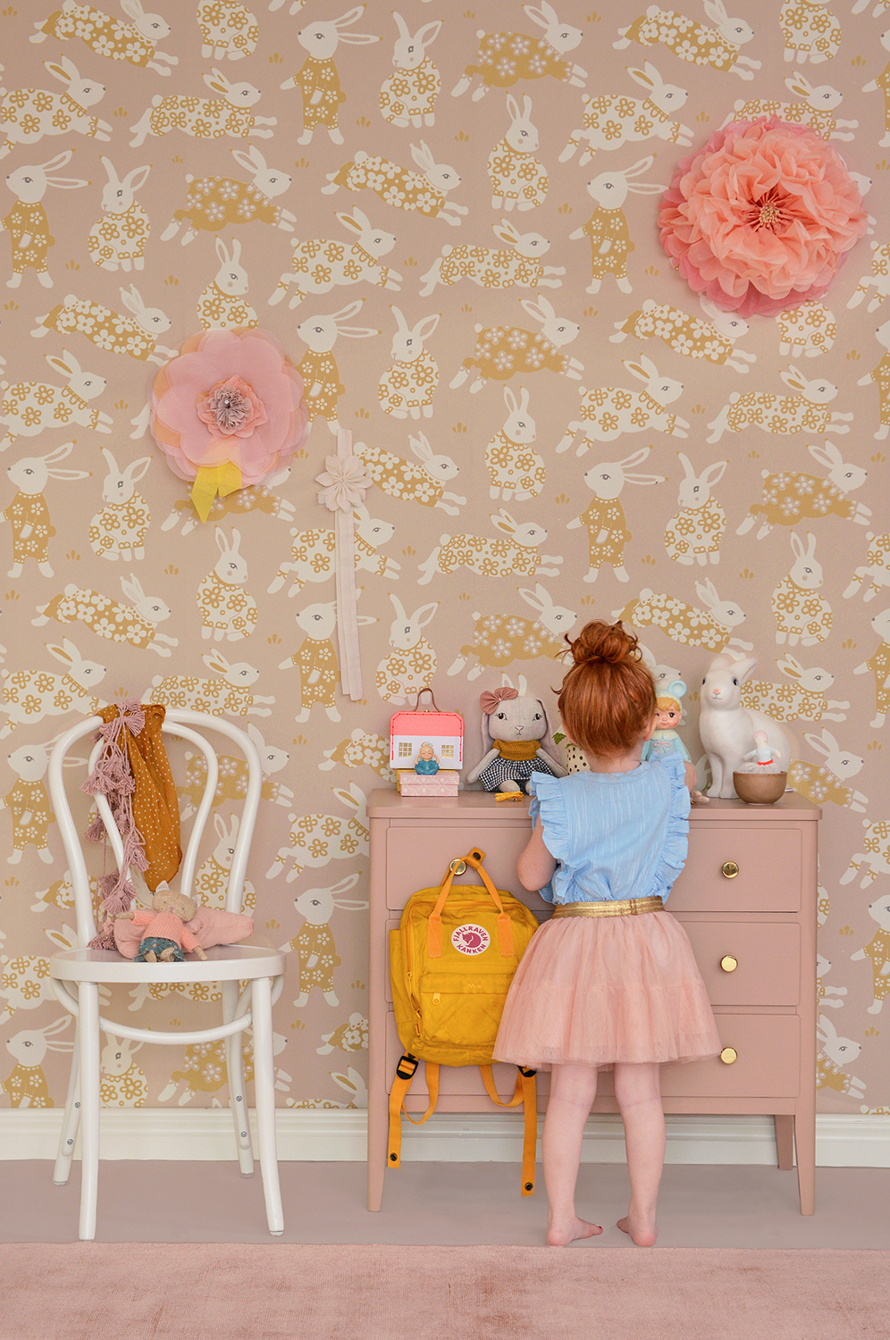 Tapete Garden Party - Dusty Blush Pink
