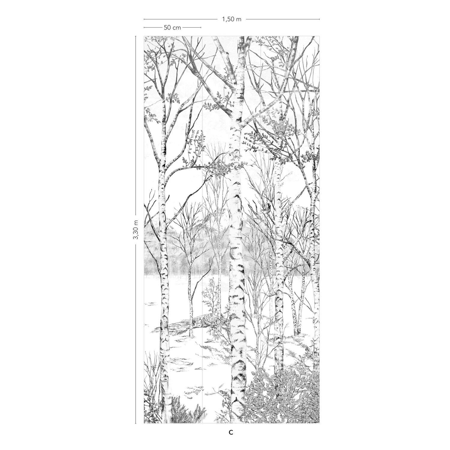 Wandbild Nunavut Grisaille - Panel C