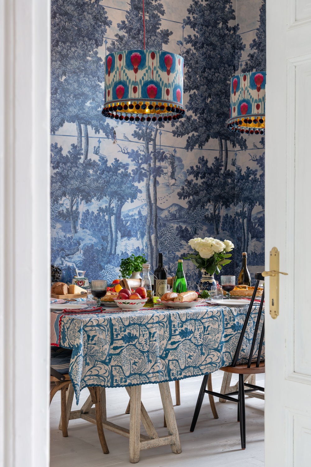 Wandbild Toile du Carpathians - Indigo
