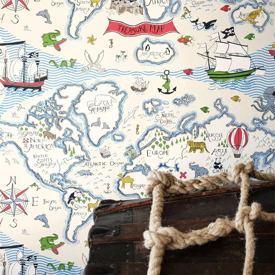 Wallpaper Treasure Map - Vanilla/Multi