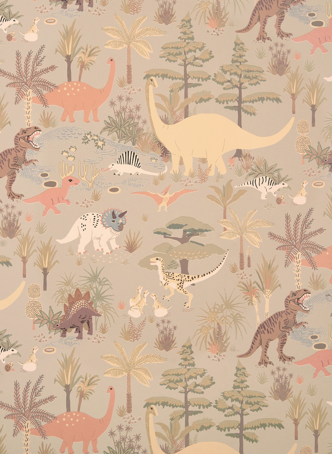 Tapete Dinosaur Vibes - Soft Green