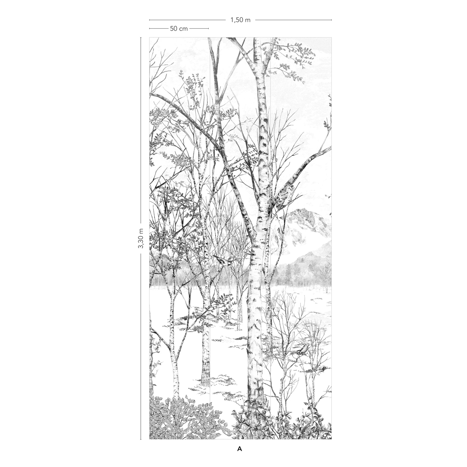 Wandbild Nunavut Grisaille - Panel A