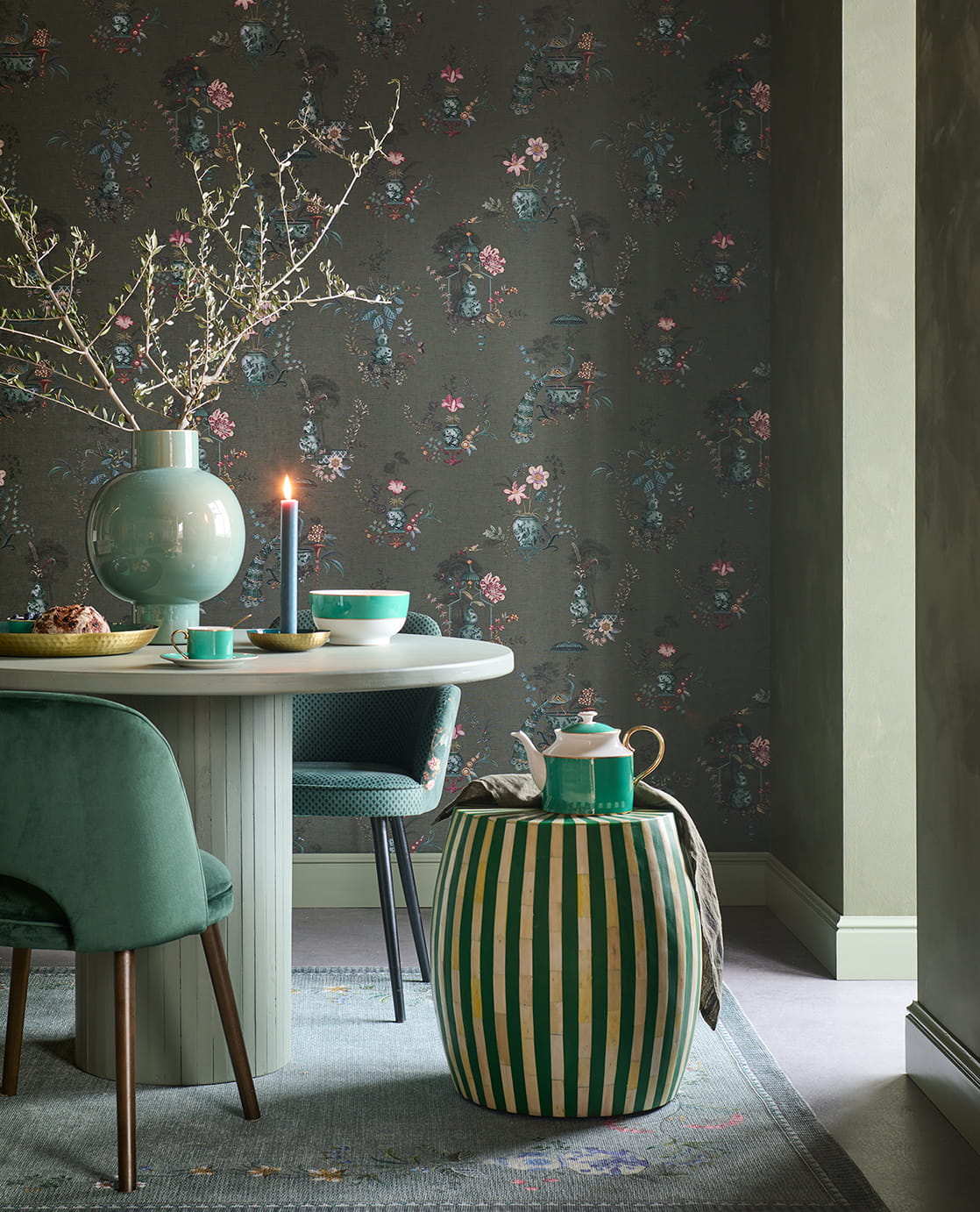 Tapete Chinese Porcelain - Dark Green