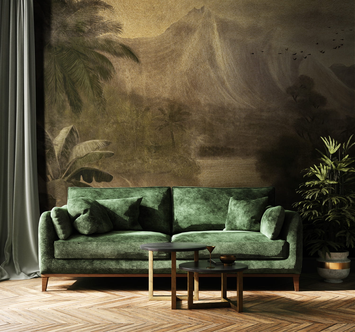 Wandbild Kodo Metallics - Gold