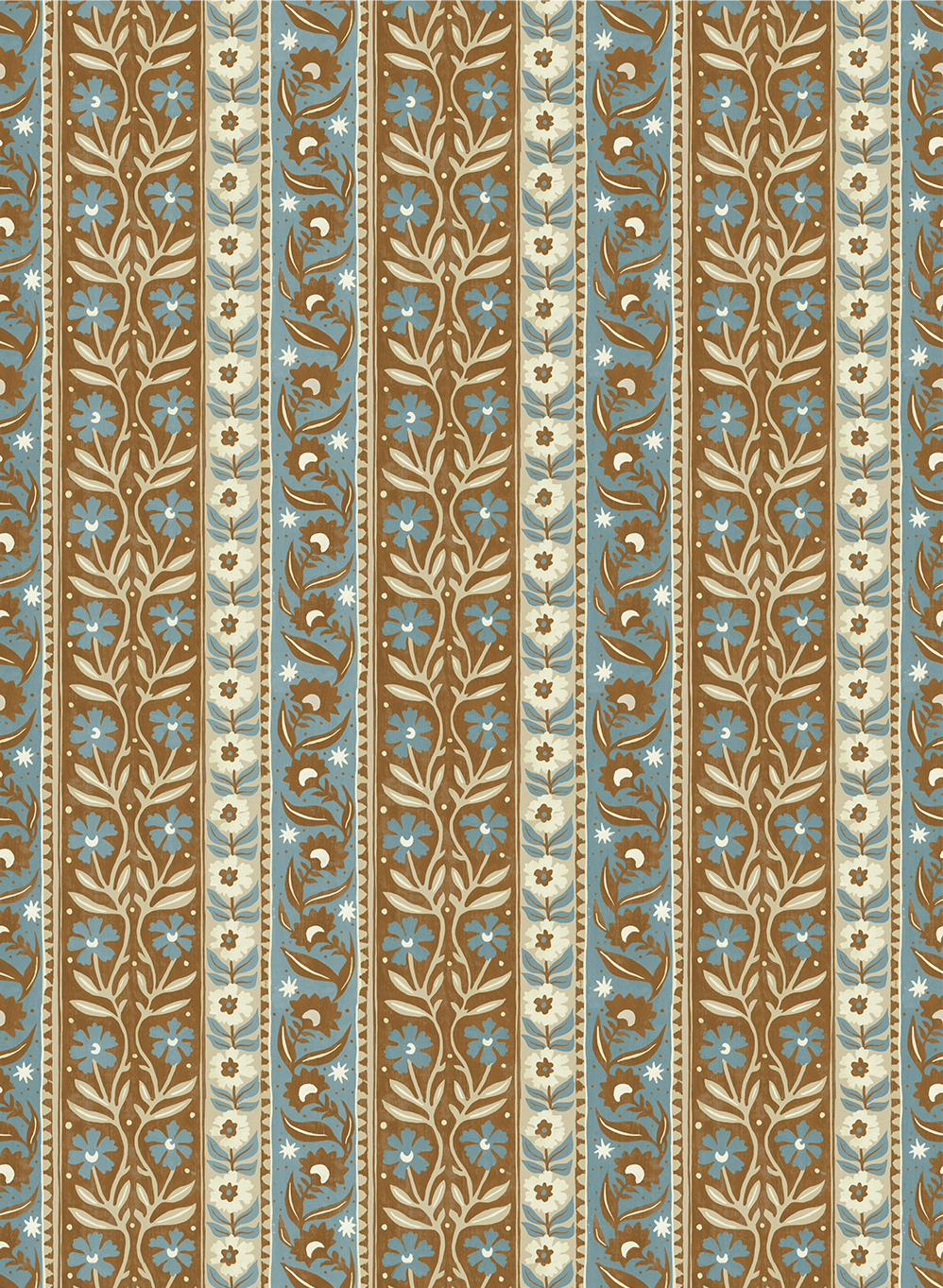 Papier peint Arber Stripe - Brown and Blue